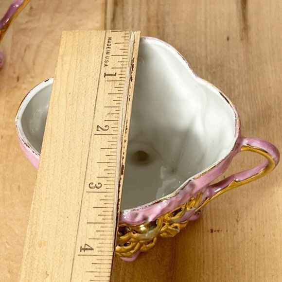 Pink & Gold Lusterware Set of 5 Teacup & Saucer Victorian Luster‎ Raised Grapes - Picture 14 of 16